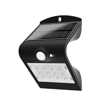 V-TAC VT-767-2 1,5W LED-Solarwandleuchte für externe IP65 + PIR-Sensor schwarz Körper - SKU 8277