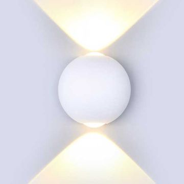 V-TAC VT-836 6W COB LED Wandleuchte weißes Aluminium Wandleuchte warmweiß 3000K IP65 - SKU 8301