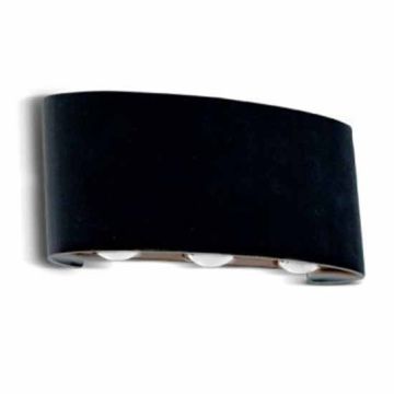 V-TAC VT-846 6W LED Wandlamp COB x 6pcs neutralweiß 4000K Aluminum sand schwarz Körper IP54 - SKU 8616