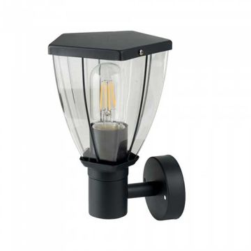 V-TAC VT-835 Gartenwandleuchte mit Blick nach oben Edelstahl dunkelgrau Körper Halter E27 IP44 - sku 8628