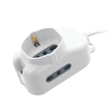 V-TAC Steckdosenleiste 1-fach Schuko 10/16A + 2-fach buchsen 10/16A Italienischer Standard mit ein/aus-schalter - sku 8733