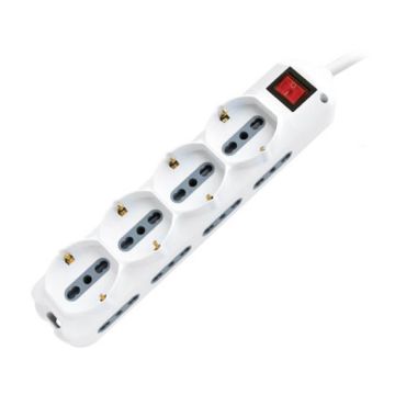 V-TAC Steckdosenleiste 4-fach Schuko 10/16A + 8-fach buchsen 10/16A Italienischer Standard mit ein/aus-schalter - sku 8736