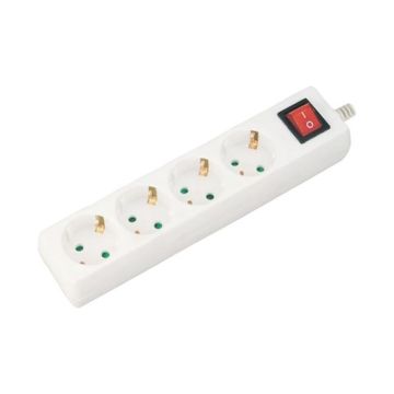 V-TAC VT-1114-5 Steckdosenleiste 4-fach Schuko 16A EU standard 3680W 5m Kabel ein/aus-schalter - sku 8765