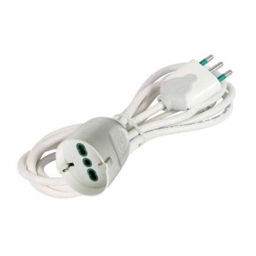 Lineare Patchkabel 5m Stecker italienisch std. 2P+E 10A Buchse italienisch-dual-size/deutsch std. 2P+E 10A Fanton 92180