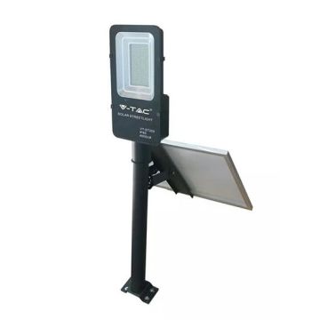 V-TAC VT-ST-200 50 W selbstbetriebene schwarze LED-Straßenleuchte mit Solarpanel und Fernbedienung 6000 K IP65 – Artikelnummer 95509