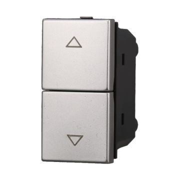 ETTROIT AG1204 Doppelt verriegelter Rollladenschalter, 10 A, graue Farbe, kompatibel mit Bticino Axolute