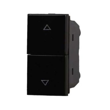 ETTROIT Doppeltaster 1P+1P NO Rollladen Auf und Ab kompatibel mit Bticino Axolute Farbe Schwarz Ettroit AN1202