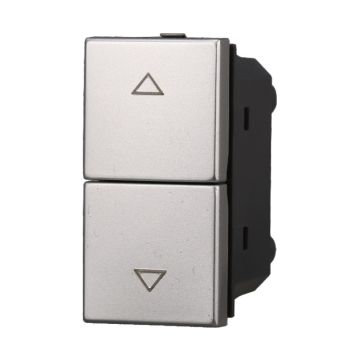 ETTROIT AG1202 Doppel-Auf- und Ab-Taste 1P+1P 16A Grau Kompatibel mit Bticino Axolute