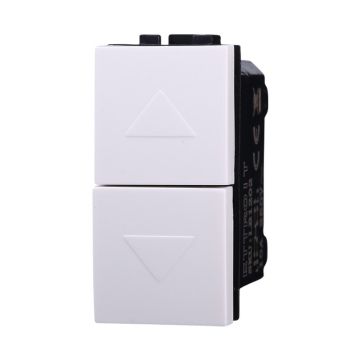 ETTROIT LB1204 Doppelter verriegelter Auf- und Ab-Schalter, 10 A, Weiß, kompatibel mit Bticino Living Light