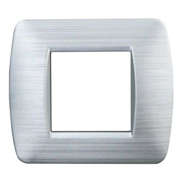 ETTROIT Space Series 2P Kunststoffplatte, Farbe Satinsilber, kompatibel mit Bticino Living Light LN85215