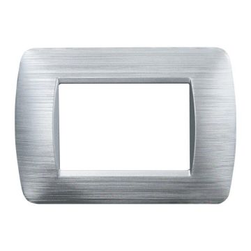 ETTROIT LN85315 Kunststoffplatte Serie Space 3P, Farbe Satinsilber, kompatibel mit Bticino Living Light