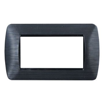 ETTROIT LN85414 4P-Abdeckplatte Space Series, satinschwarze Farbe, kompatibel mit Bticino Living Light LN85414
