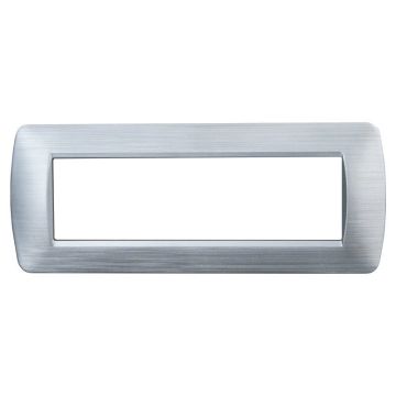 ETTROIT LN85715 Kunststoffplatte Space Serie 7P, Farbe Satinsilber, kompatibel mit Bticino Living Light