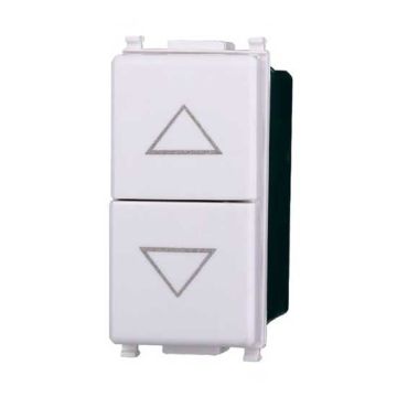 Doppeltaster 1P+1P NO Auf und Ab kompatibel mit Vimar Plana Farbe Weiß Ettroit EV1202