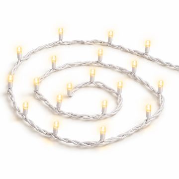 ETTROIT catena luminosa 100 LED 10 m, luce oro, cavo bianco, tutto flash