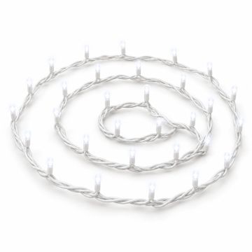 ETTROIT catena luminosa 100 LED 10 m, luce bianca, cavo bianco, tutto flash