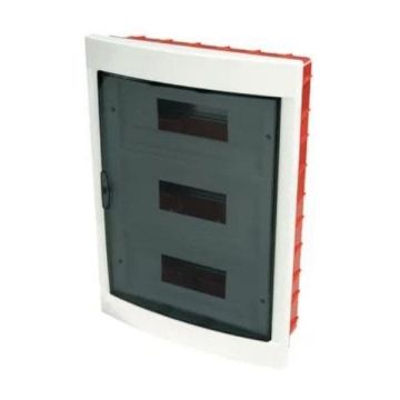 Unterputz schaltschrank 36 module mit weißem rahmen und getönter tür 335x510x85mm IP40 FAEG - FG14336