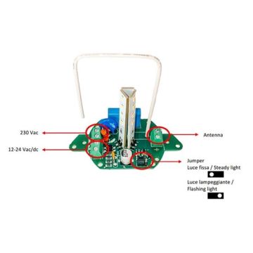 12V/24V/230V Ersatzplatine für LED-Blinklicht mit integrierter antenne 12V/24V/230V Ersatzplatine für LED-Blinklicht mit integrierter antenne