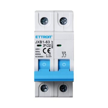 ETTROIT Magnetothermischer Schalter 2P 32A 220V 6KA 2 MODULE JX123260