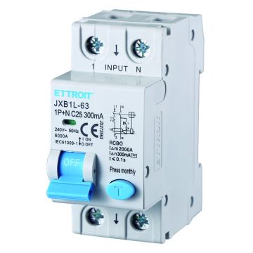 ETTROIT JX272563 Differentialschutzschalter 1P+N 25A 300mA 220V-6KA