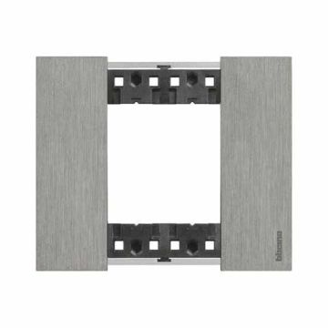 Abdeckrahmen Bticino Living Now 2 Module farbe Stahl KA4802ZG Abdeckrahmen Bticino Living Now 2 Module farbe Stahl KA4802ZG