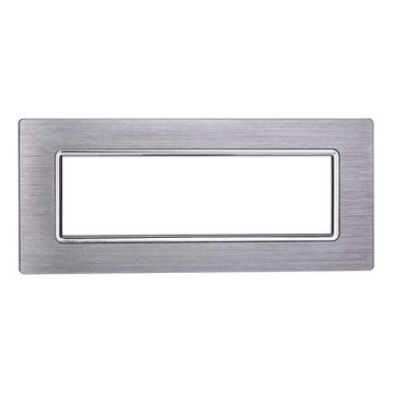 Kompatible Abdeckrahmen Bticino Livinglight 7 module aluminium satiniert silber glänzend farbe