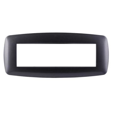 Ettroit Bticino Livinglight kompatible Platte 7 schlanke Kunststoffmodule, dunkle Stahlfarbe – LN87707