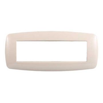 Ettroit Bticino Livinglight kompatible Platte 7 schlanke Kunststoffmodule, Sandfarbe - LN87709