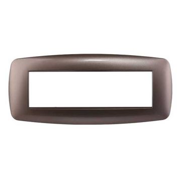 Ettroit Bticino Livinglight kompatible Platte 7 schlanke Kunststoffmodule, bronzefarbene Stahlfarbe – LN87710