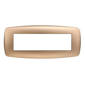 Ettroit Bticino Livinglight kompatible Platte 7 schlanke Kunststoffmodule, goldfarben - LN87711