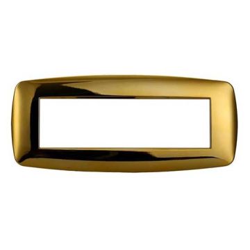 Ettroit Bticino Livinglight kompatible Platte 7 schlanke Kunststoffmodule, glänzende Goldfarbe - LN87712