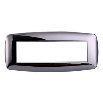 Ettroit Bticino Livinglight kompatible Platte 7 schlanke Kunststoffmodule, glänzende Chromfarbe – LN87713