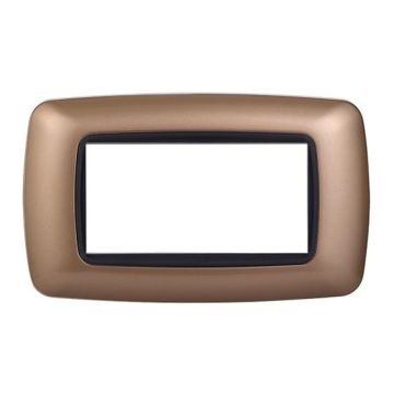 Kompatible Abdeckrahmen Bticino Livinglight 4 module konvexer Kunststoff gold Farbe