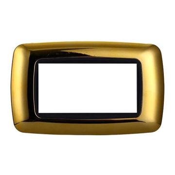 Kompatible Abdeckrahmen Bticino Livinglight 4 module konvexer Kunststoff gold glänzend Farbe