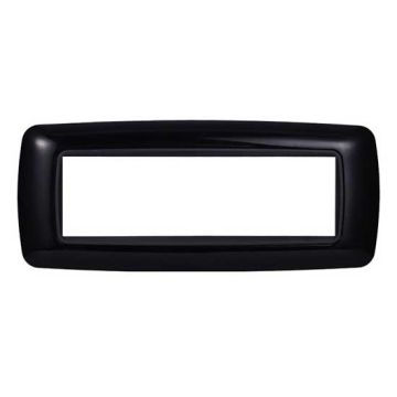 Ettroit-kompatible Bticino Livinglight 7-Modul-abgerundete Kunststoffplatte, schwarze Farbe – LN88702