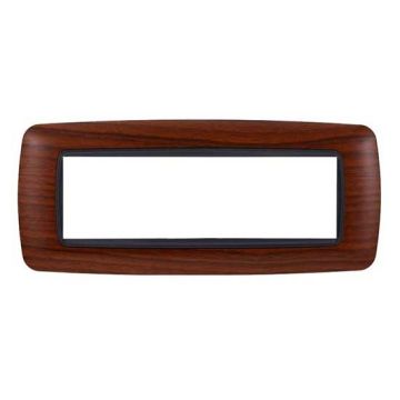 Ettroit Bticino Livinglight kompatible Platte mit 7 Modulen aus abgerundetem Kunststoff in der Farbe Bruyère – LN88703