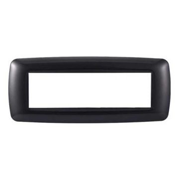 Ettroit Bticino Livinglight kompatible Platte 7 Module, abgerundeter Kunststoff, Graphitfarbe, dunkler Stahl -LN88707