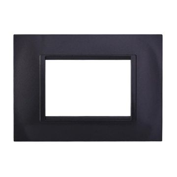 Kompatible Abdeckrahmen Bticino Livinglight 3 module quadratischer Kunststoff dunkler Stahl Graphit Farbe