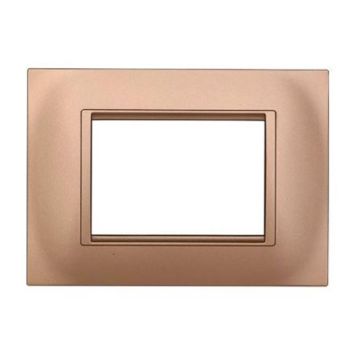 Kompatible Abdeckrahmen Bticino Livinglight 3 module quadratischer Kunststoff gold Farbe