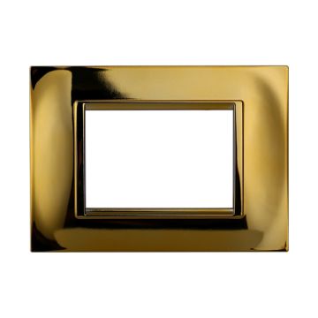 Kompatible Abdeckrahmen Bticino Livinglight 3 module quadratischer Kunststoff gold glänzend Farbe
