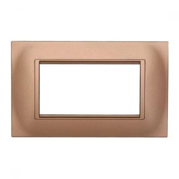 Kompatible Abdeckrahmen Bticino Livinglight 4 module quadratischer Kunststoff gold-Stahl Farbe