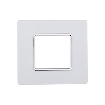 Kompatible Abdeckrahmen Bticino Matix 2 module Glas weiße Farbe