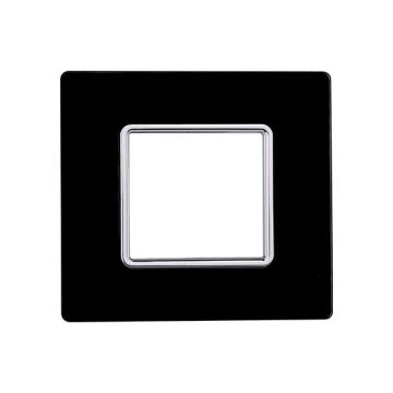 Kompatible Abdeckrahmen Bticino Matix 2 module Glas Schwarz Farbe