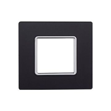 Kompatible Abdeckrahmen Bticino Matix 2 module Glas Dunkler Stahl Graphit Farbe