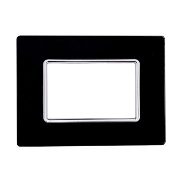 Kompatible Abdeckrahmen Bticino Matix 3 module Glas Schwarz Farbe