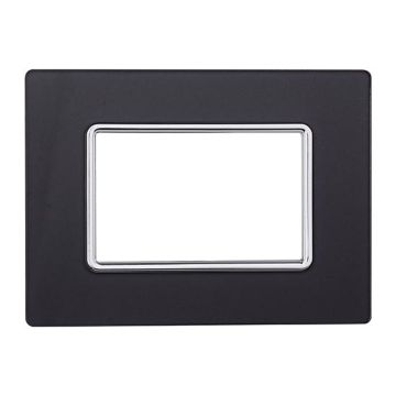 Kompatible Abdeckrahmen Bticino Matix 3 module Glas dunkler Stahl Graphit Farbe