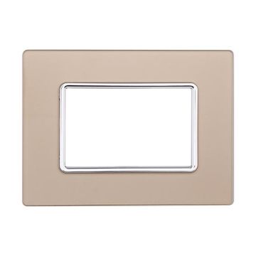 Kompatible Abdeckrahmen Bticino Matix 3 module Glas Gold Farbe