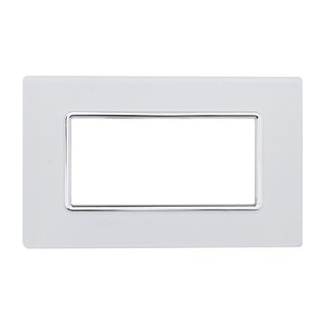 Kompatible Abdeckrahmen Bticino Matix 4 module Glas weiße Farbe