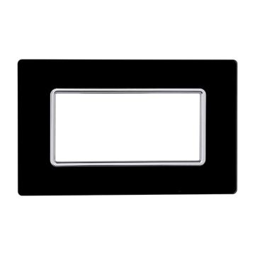 Kompatible Abdeckrahmen Bticino Matix 4 module Glas Schwarz Farbe
