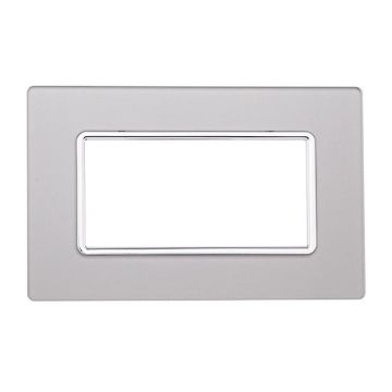 Kompatible Abdeckrahmen Bticino Matix 4 module Glas Silber Farbe